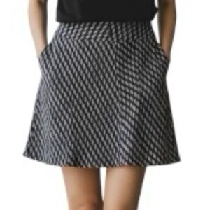 LOFT Black and White Textured Mini Skirt 4